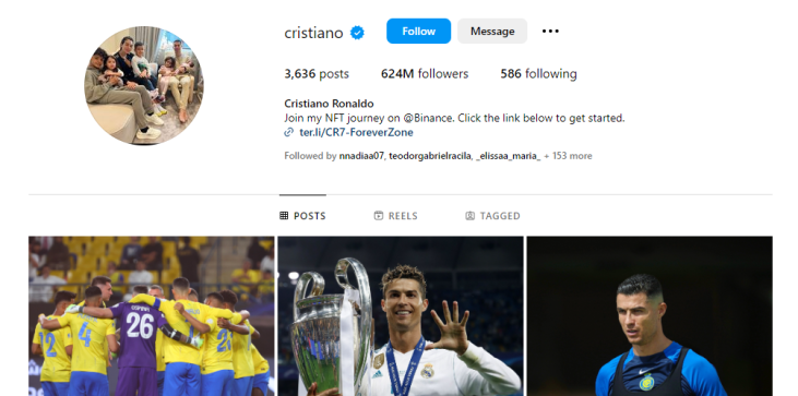 Instagram của Cristiano Ronaldo